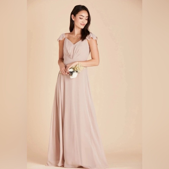 Birdy Grey Dresses & Skirts - Birdy Grey Kae Taupe Dress Size Large Maxi Formal Bridesmaid Prom Evening Gown